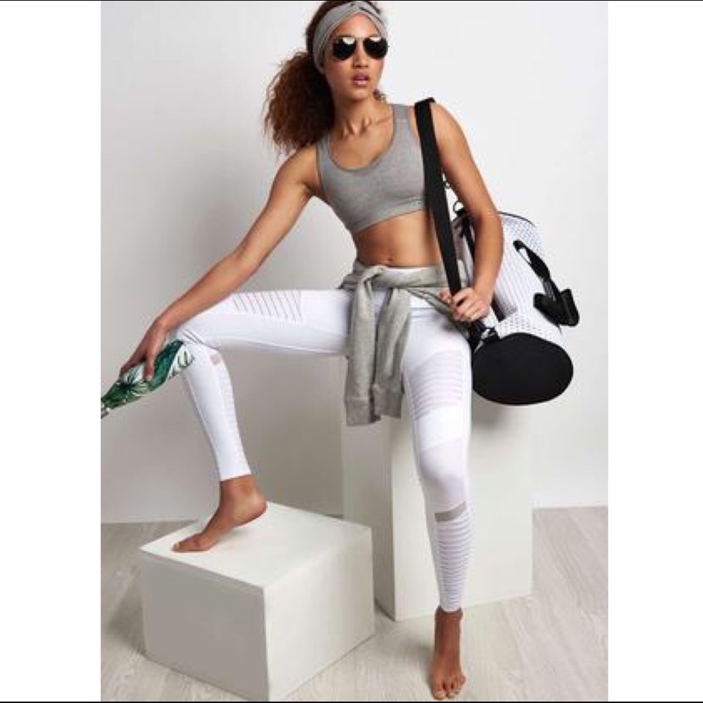 {alo yoga} moto leggings in dove grey - Picture 7 of 7